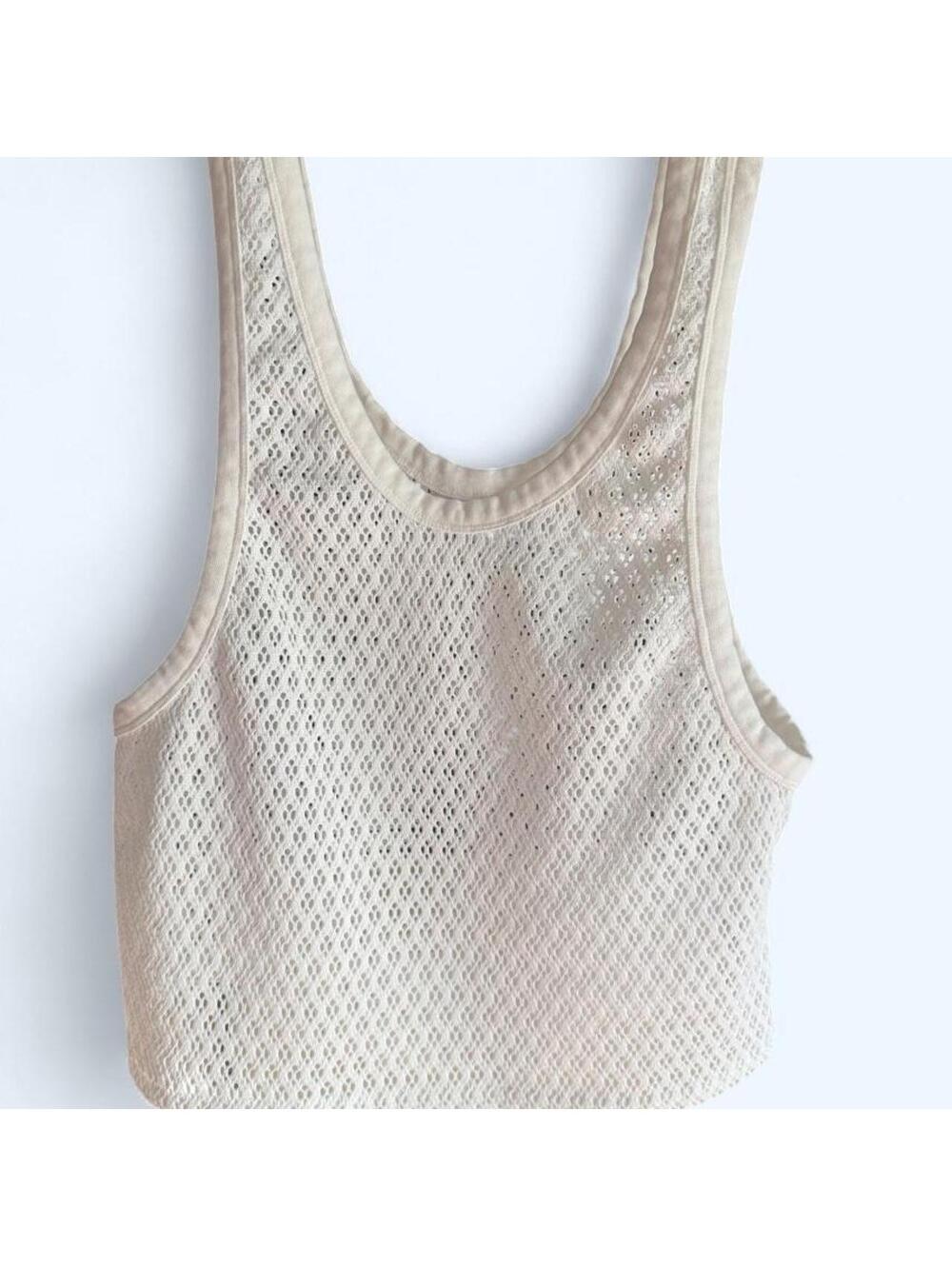 ASOS white mesh crop top